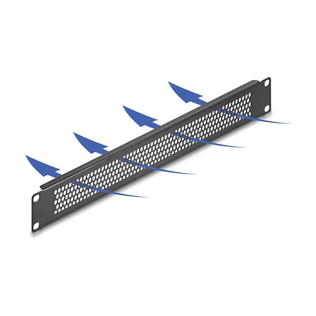 DeLOCK Panel ciego de 19″ con agujeros redondos 1U negro DeLOCK Panel ciego de 19″ con agujeros redondos 1U negro