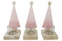 DKD Home Decor Set de 6 Portavelas Árbol en Rosa Palo y Natural