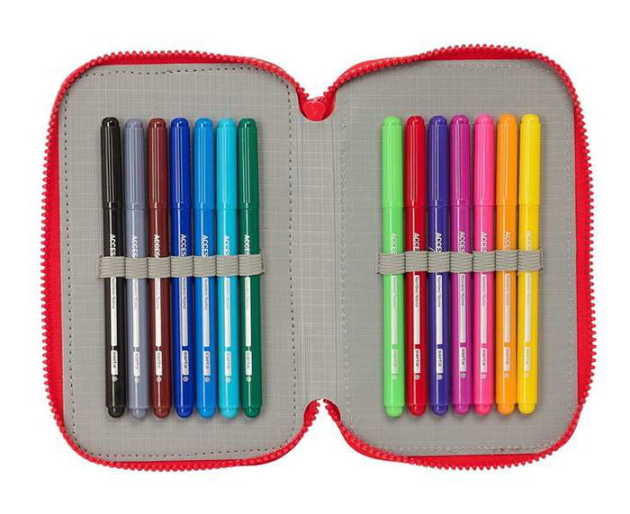 Plumier Triple Atlético Madrid Rojo 12,5 x 19,5 x 5,5 cm 36 Piezas