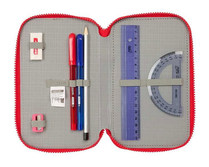 Plumier Triple Atlético Madrid Rojo 12,5 x 19,5 x 5,5 cm 36 Piezas