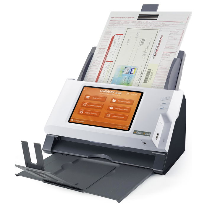 Plustek A350 Enterprise Scanner Documentos A3, 600x600 DPI, Escaneo Dúplex, Pantalla Táctil 7"