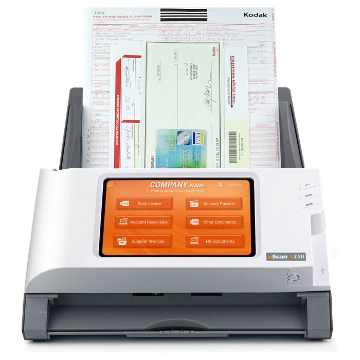 Plustek A350 Enterprise Scanner Documentos A3, 600x600 DPI, Escaneo Dúplex, Pantalla Táctil 7"