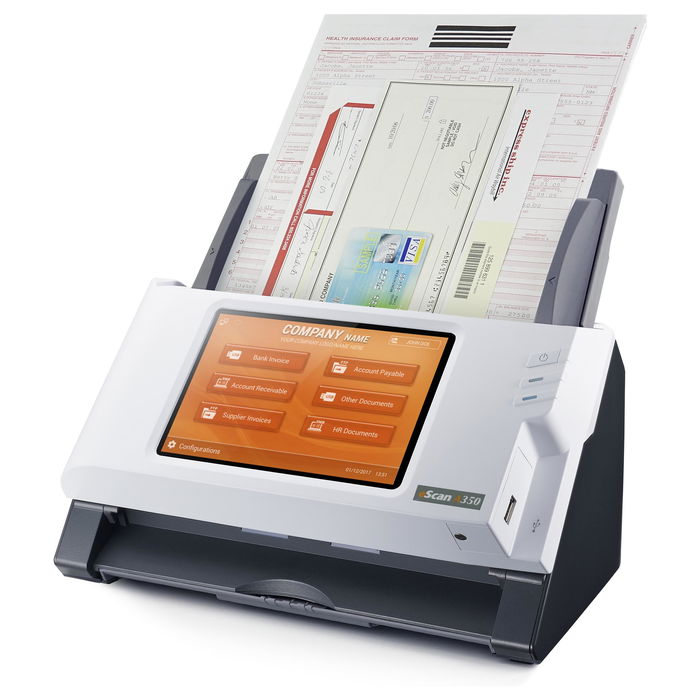 Plustek A350 Enterprise Scanner Documentos A3, 600x600 DPI, Escaneo Dúplex, Pantalla Táctil 7"