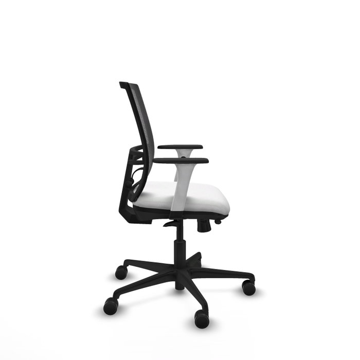 PIQUERAS Y CRESPO Silla de oficina Yunquera con mecanismo Sincro/Traslack, Blanco y Negro