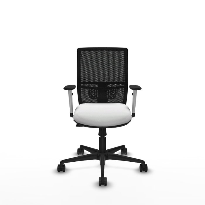 PIQUERAS Y CRESPO Silla de oficina Yunquera con mecanismo Sincro/Traslack, Blanco y Negro