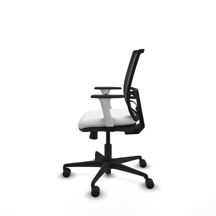 PIQUERAS Y CRESPO Silla de oficina Yunquera con mecanismo Sincro/Traslack, Blanco y Negro