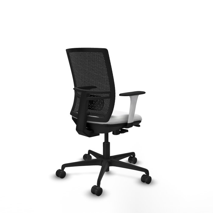 PIQUERAS Y CRESPO Silla de oficina Yunquera con mecanismo Sincro/Traslack, Blanco y Negro