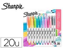 Sharpie S-Note Rotulador Permanente Punta Biselada Blister 20 Unidades Colores Surtidos