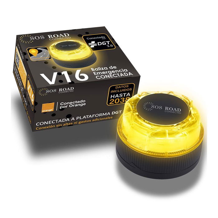 Sos Road Connected Baliza V16 Conectada Homologada Geolocalizable con DGT 3.0 SOS ROAD