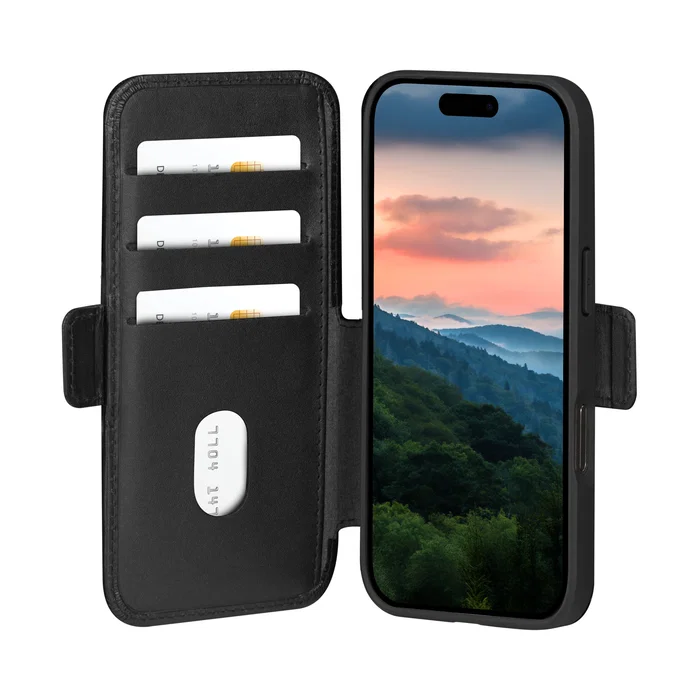 Dbramante1928 Funda de Cuero de Grano Entero para iPhone 17 Pro Max - Negro Copenhagen