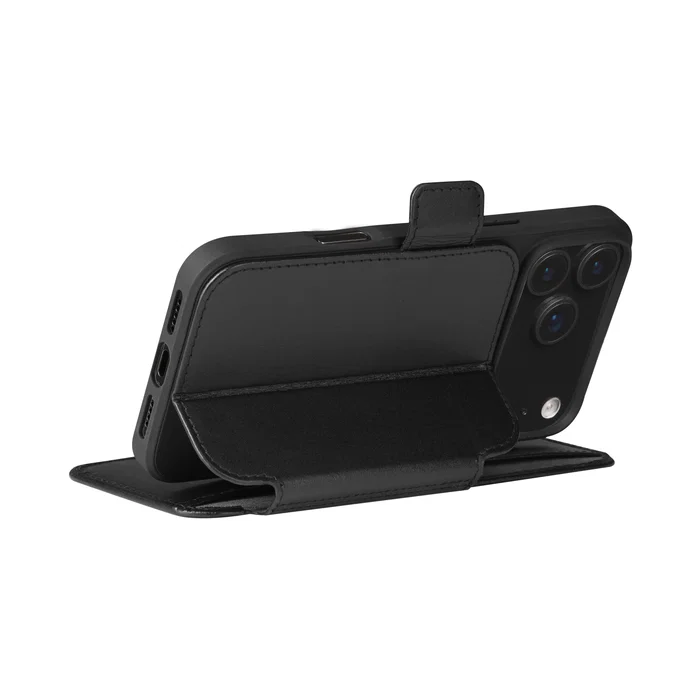 Dbramante1928 Funda de Cuero de Grano Entero para iPhone 17 Pro Max - Negro Copenhagen