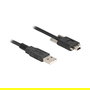 DeLOCK Cable USB 2.0 Tipo-A Macho a Tipo Mini-B Macho con Tornillos 13mm, 1m, Negro, 480 Mbit/s