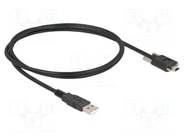 DeLOCK Cable USB 2.0 Tipo-A a Mini-B con tornillos 1 m negro