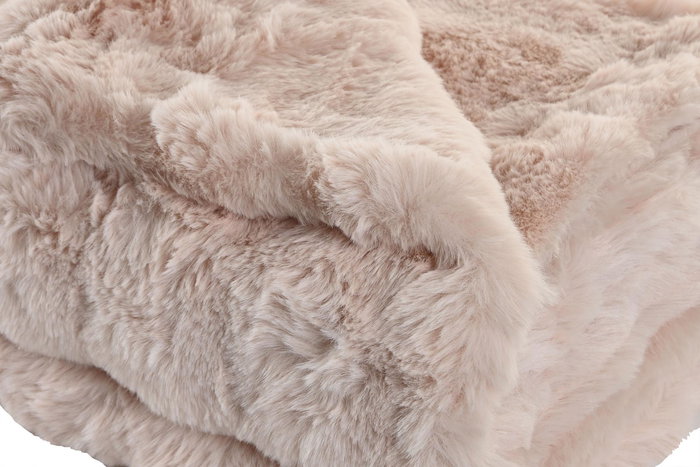 DKD Home Decor Rabit fur april 25 a Manta Rosa Palo 170 x 130 cm (2 Unidades)