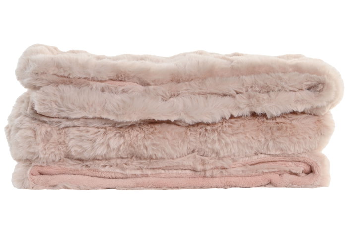 DKD Home Decor Manta de Poliéster Rosa Palo 130x170 cm
