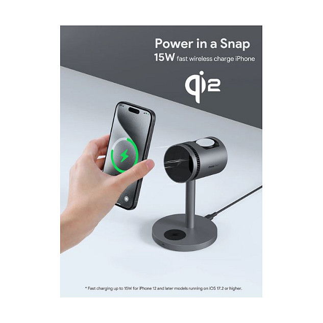 AUKEY LC-MC311A MagFusion Pro 3-en-1 Soporte de Carga Inalámbrica MagSafe