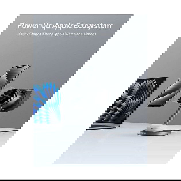 AUKEY LC-MC311A MagFusion Pro 3-en-1 Soporte de Carga Inalámbrica MagSafe