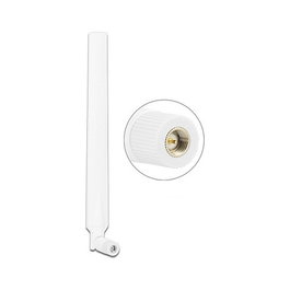 DeLOCK Antena LTE Omnidireccional 4 dBi con Conector SMA, Rotación y Articulación de Inclinación, Color Blanco, 88977