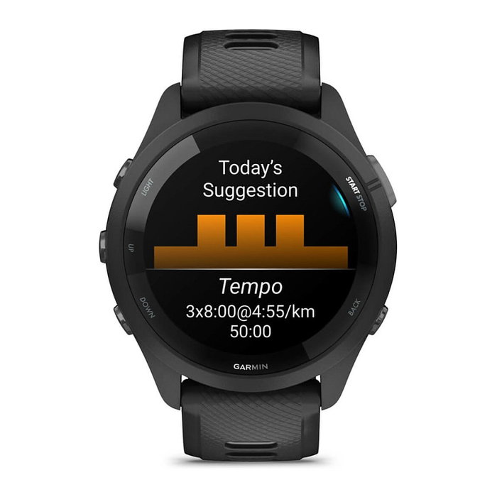 Garmin Forerunner 265 Reloj GPS Inteligente Multideporte, Negro/Gris Claro, Diseño Redondo, Pulsómetro en Muñeca, Bluetooth, Wi-Fi, Pantalla Táctil, Resistente al Agua Garmin Forerunner 265 Reloj GPS Inteligente Multideporte, Negro/Gris Claro, Diseño Redondo, Pulsómetro en Muñeca, Bluetooth, Wi-Fi, Pantalla Táctil, Resistente al Agua