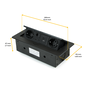 Emuca Multiconector Atom 26 Negro con 2 Schuko, USB, RJ45 y HDMI