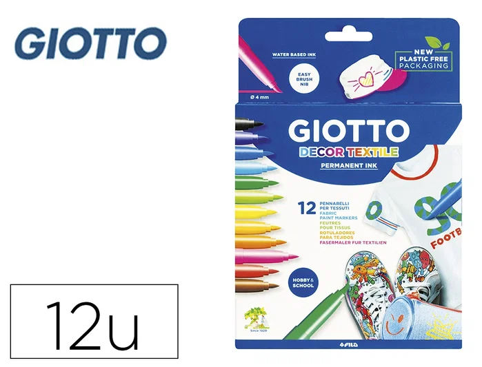 Giotto Decor Textile Colores Surtidos Estuche de 12