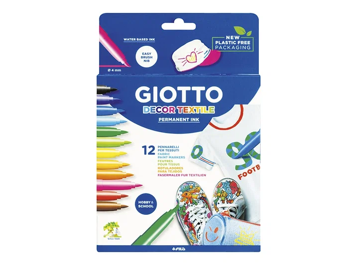 Giotto Decor Textile Colores Surtidos Estuche de 12