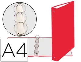 Exacompta Carpeta de 4 Anillas 30mm Redondas DIN A4 Cartón Forrado Rojo 40mm Lomo