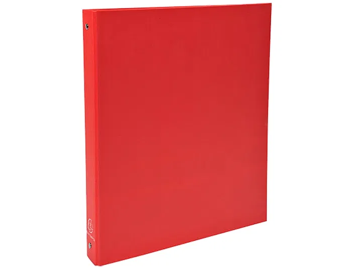 Exacompta Carpeta de 4 Anillas 30mm Redondas DIN A4 Cartón Forrado Rojo 40mm Lomo