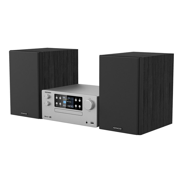 Kenwood M-925DAB-S Microcadena con Radio DAB+ y Bluetooth 5.0, USB, 50W RMS, Altavoces 2 vías, Color Negro y Plata