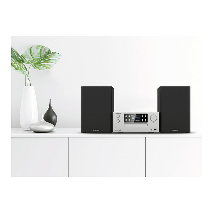 Kenwood M-925DAB-S Microcadena con Radio DAB+ y Bluetooth 5.0, USB, 50W RMS, Altavoces 2 vías, Color Negro y Plata