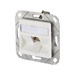 METZ CONNECT Anschlussdose E-DAT modul 8(8) UPk - Toma de Red RJ-45 Categoría 6a, Color Plata y Blanco (Referencia: 1309111102-E)