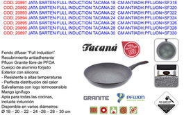 JATA Sartén FINSTOCK Inducción 30cm Antiadherente Sin PFOA