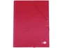 Liderpapel Carpeta de tres solapas con gomas y forrado de tela color rojo