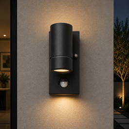 Rabalux Medina Aplique Exterior con Sensor de Movimiento Negro Mate