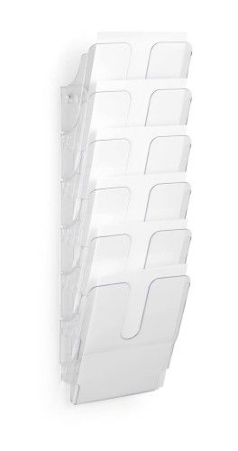 Durable Dispensador de Folletos Flexiplus 6 A4 Vertical, 23mm Capacidad, Transparente, Ref. 1700008401