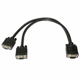 Aisens Cable Bifurcador SVGA A113-0081 1xMacho a 2xHembra 45cm Negro