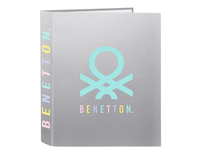 Safta Carpeta de Anillas Benetton Silver Lomo Ancho Folio Safta Carpeta de Anillas Benetton Silver Lomo Ancho Folio