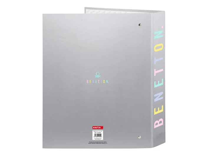Safta Carpeta de Anillas Benetton Silver Lomo Ancho Folio Safta Carpeta de Anillas Benetton Silver Lomo Ancho Folio