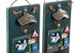 DKD Home Decor Abrebotellas de Pared de Madera y Metal, Surtido de 2 Unidades