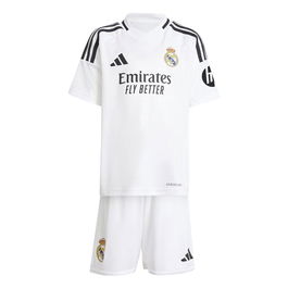 Set Equipación de Fútbol para Niños Adidas Real Madrid 24/25 Home Blanco M/L