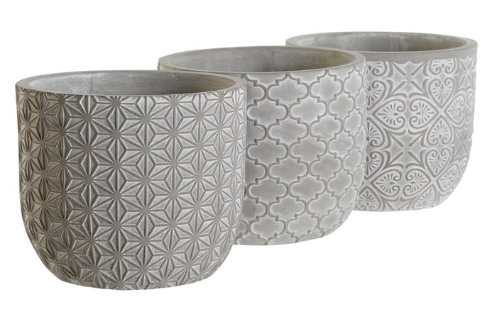 DKD Home Decor Macetero Gris Cemento 14 x 12 x 14 cm (6 Unidades)