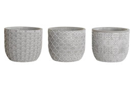 DKD Home Decor Macetero Gris Cemento 14 x 12 x 14 cm (6 Unidades)