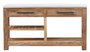 DKD Home Decor Consola de Madera Reciclada y Mango con Ruedas