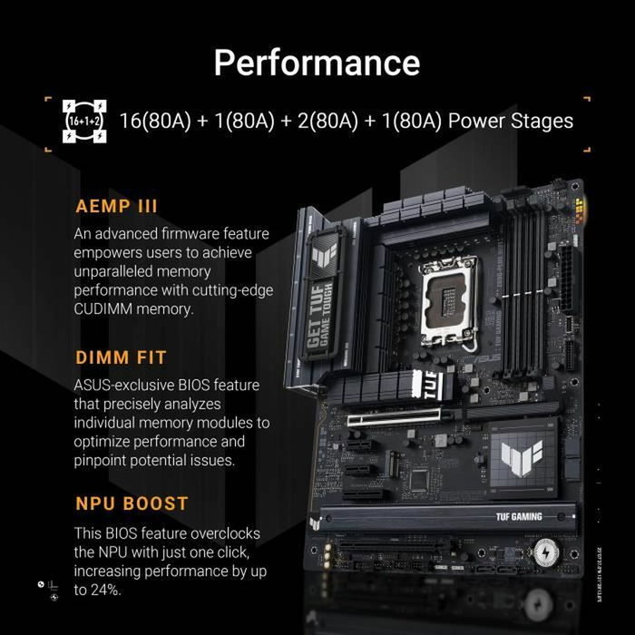 ASUS TUF GAMING Z890-PLUS WIFI LGA 1851 DDR5 ATX Negro ASUS TUF GAMING Z890-PLUS WIFI LGA 1851 DDR5 ATX Negro
