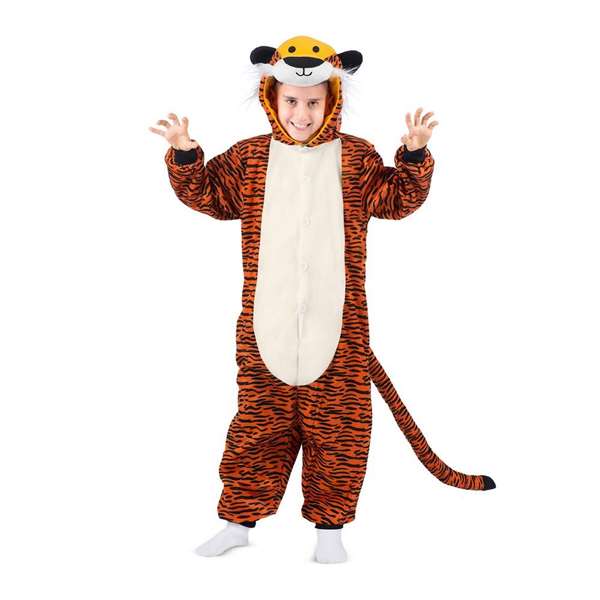 My Other Me Disfraz Tigre Kigurumi Talla Única Infantil con Capucha y Cola para Niños 3 Años