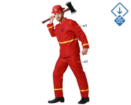 Disfraz de Bombero Hombre Adulto Rojo XS-S