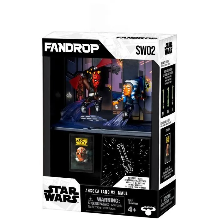 Fandrop Figura Darth Maul vs Ahsoka Vitrina con escena de culto + mini póster - 18 cm FAN0630996920756