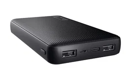 Trust - Batería Externa Powerbank 15000 mAh Negro, Carga Rápida 15W, 3 Puertos (USB-C + 2 USB-A), Ión de Litio, Portátil, Hasta 69h Autonomía