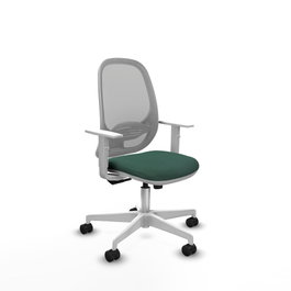 PIQUERAS Y CRESPO Silla de oficina Cilanco, Mecanismo Sincro, Verde botella y Gris