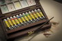 Rembrandt Set acuarelas en caja de madera Traditional con 12 tubos de 10 ml y accesorios